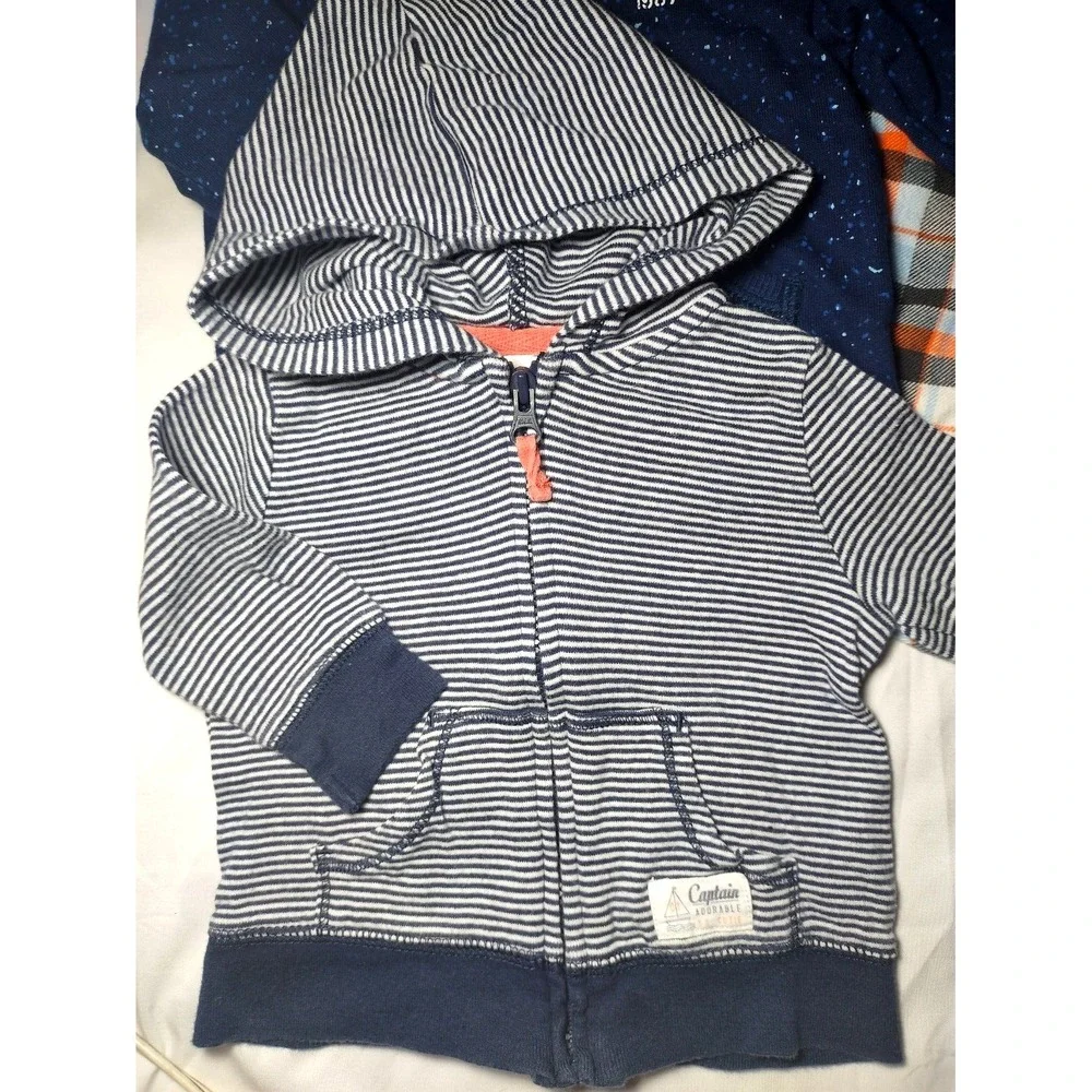 Carter's Baby‎ Boy 3 Mos Hooded Jacket Lot 4pc Cotton Plaid Space Hunk Fox Mommy